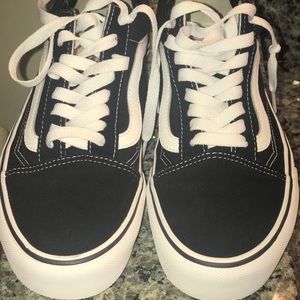 Black/White Platform Vans